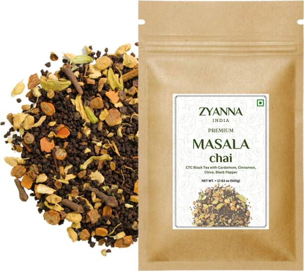 ZYANNA Masala Tea - Assam Tea with Indian Spices Blend - Masala Chai Black Tea Pouch