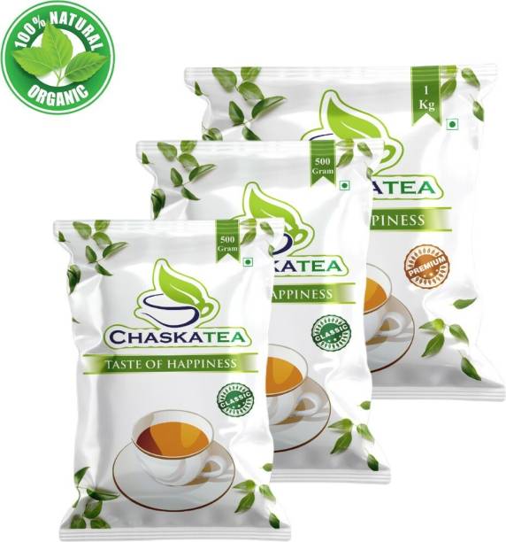 Chaska Tea Classic Tea-2x500g/Premium Tea-1kg / Natural Tea for Refreshment and Relaxation Black Tea Pouch