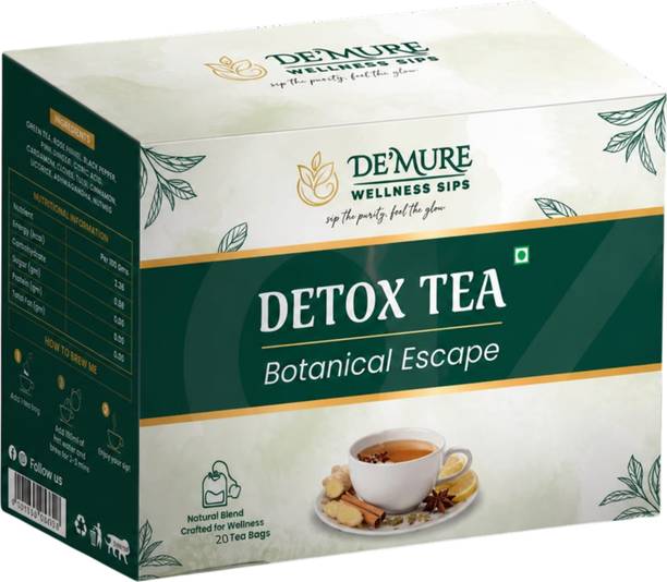 Demure Detox Tea Box Green Tea Bags Box