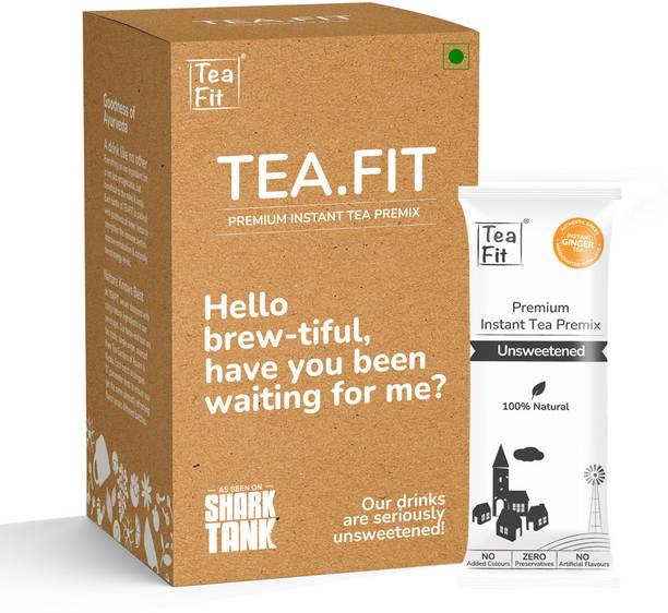 TeaFit Premium Zero Instant Ginger Tea Monthly Pack of 30 Sachets Ginger Instant Tea Box
