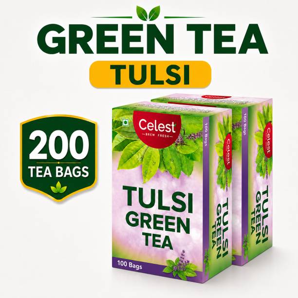 Celest Tulsi Green, 200 Tea Bags | Green Tea - Tulsi | Green Tea | Tulsi Green Tea Tulsi Green Tea Bags Box