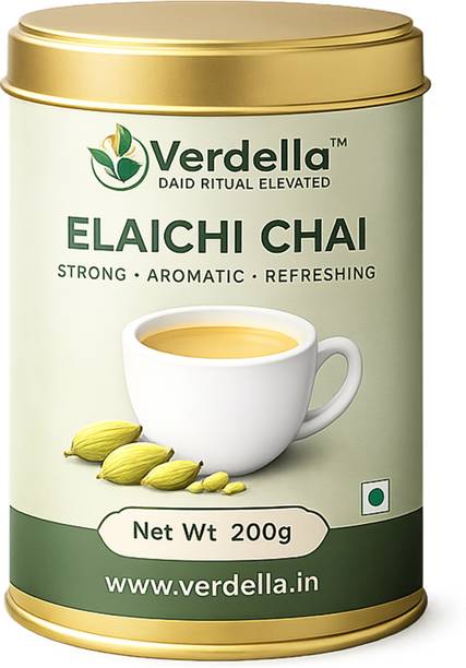 Verdella Elaichi Chai | Strong Kadak Chai | 100% Real Cardamom | No Artificial Flavour | Cardamom Tea Tin