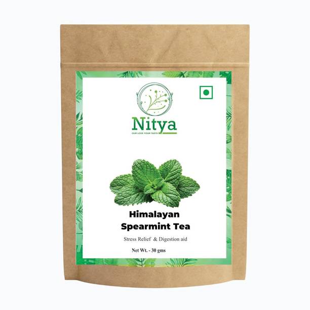 NITYA Spearmint Green Herbal Tea | Mint Infusion | Refreshing, Healthy & Caffeine Free Peppermint Herbal Tea Pouch