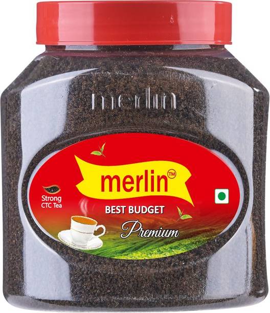 merlin Best Budget Premium Strong CTC Tea | Rich Aroma & Taste | 250g Jar Black Tea Plastic Bottle