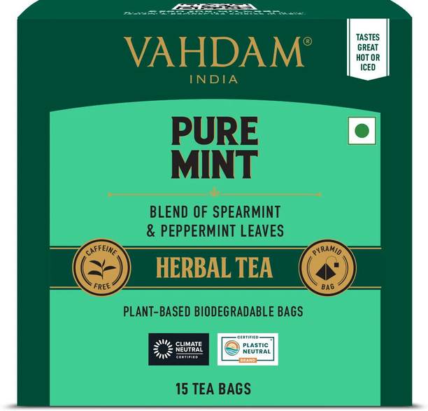 Vahdam Organic Pure Mint Mint Herbal Tea Box