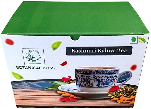 Botanical Bliss Kashmiri Kahwa Tea Saffron Herbal Tea Bags Box