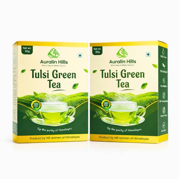 Auralin Hills Himalayan Tulsi Green Tea Tulsi Green Tea Box