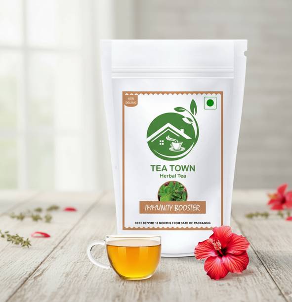 TEA TOWN 100% Organic Immunity Booster Herbal Tea I organic Tea I Tulsi, Herbs Herbal Tea Bags Pouch