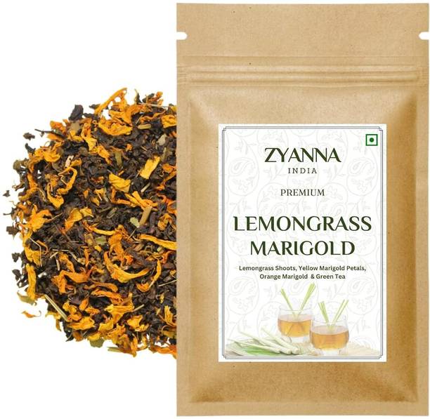 ZYANNA Lemongrass Marigold Tea-Green Tea with Lemongrass,Yellow & Orange Marigold Lemon Grass Green Tea Pouch