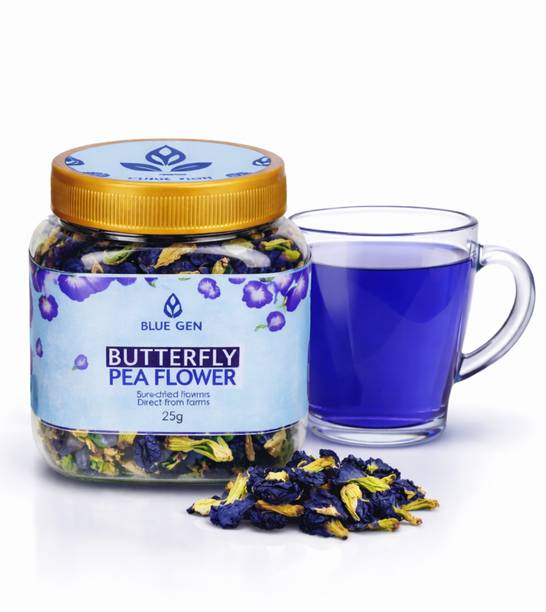 BLUE GEN Butterfly Pea Flower Tea Bag | Aparajita | Caffeine Free Herbal Tea Unflavoured Herbal Tea Plastic Bottle