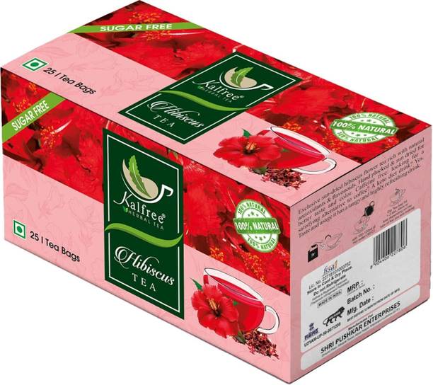 kalfree Hibiscus Flower Tea Natural Includes Dehydrated Ayurvedic Flowers Hibiscus Tea Bags Box