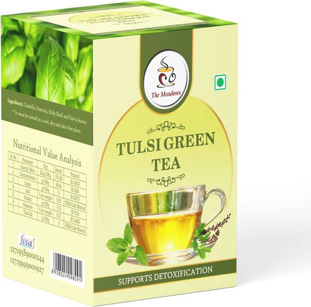 The Meadows Holy Basil infused with Green Tea | Supports De-toxification | Tulsi Green Tea Box