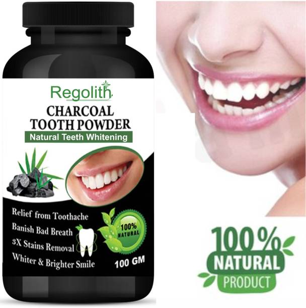 Regolith Activated Charcoal Powder - Suitable for Sensitive teeth - Mint Flavor Teeth Whitening Kit