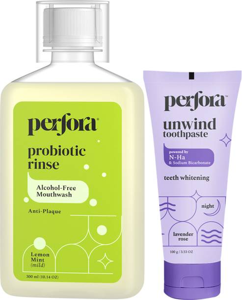 Perfora Lavender Unwind Toothpaste & Lemon Mint Mouthwash Combo Teeth Whitening Kit