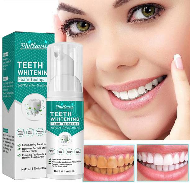 Phillauri Teeth Whitening Foam For Fresh Breath and Remove Stains - Fresh Mint Teeth Whitening liquid