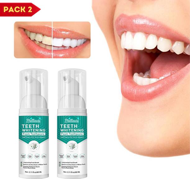 फिल्लौरी Teeth Whitening Foam to Ultra-fine Deeply Clean Gums Intensive Stain Removal टीथ व्हाइटनिंग लिक्विड