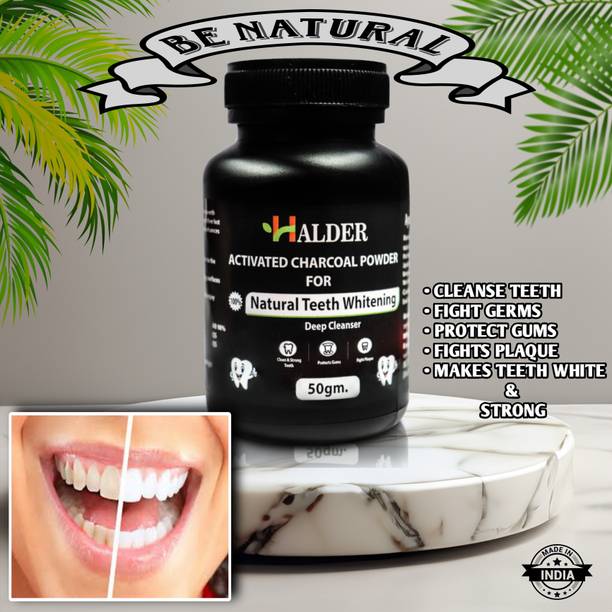 HALDER Activated Charcoal Powder for Teeth Whitening | 150grams | PACK OF 1 Teeth Wipe