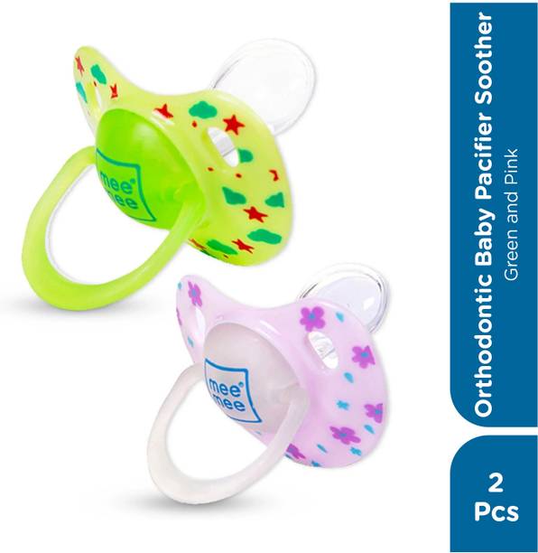 MeeMee Pacifier Soft Silicone Nipple| BPA Free | Oral Stimulatory | Teether - Pack of 2 Soother