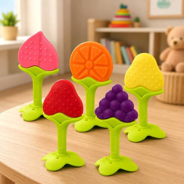 SARTraders 5 PCS Silicone Baby Teether BPA Free Soft Chew Toys Teether