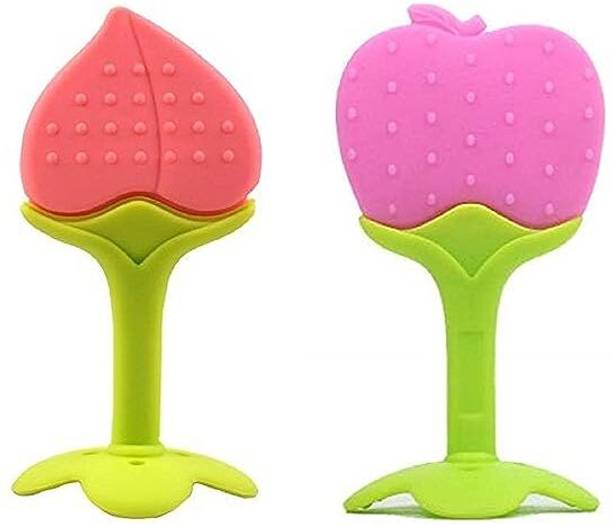 Chicbunny 2 PCS APPLE & PEACH SHAPE TEETHER Soother