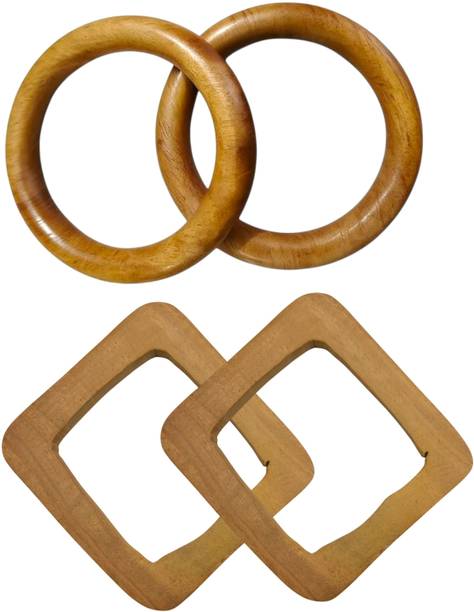 NEOSPACE Wooden Baby Teether, Natural Wood Ring and Stick, Non-Toxic Chemical Free Soother