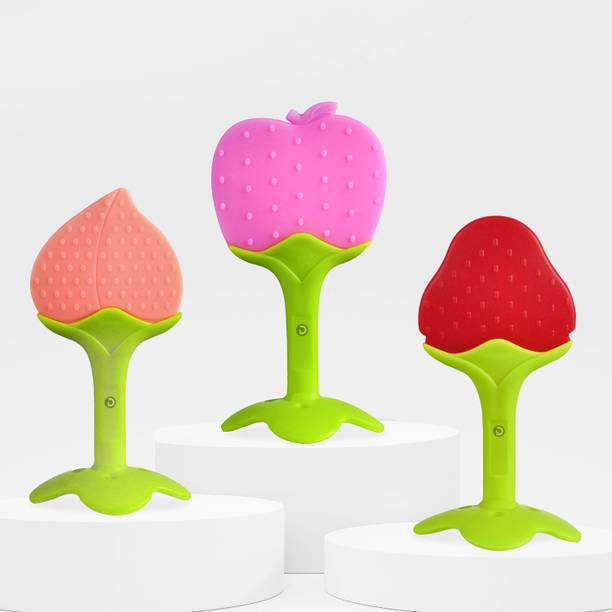 DaKos Fruits Shape Teethers for Baby, Baby Chew Toys & Mittens Teether