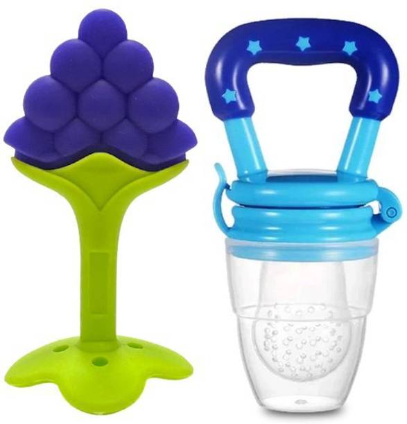 Roforuf Baby Fruit Feeder Nibbler & Soft Silicone Fruit Teething Toy Teether and Feeder