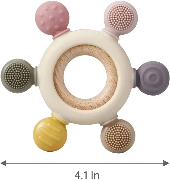 NARV Teething Toys for Babies Baby Teethers Teething Ring Silicone Grasping Teething Teether