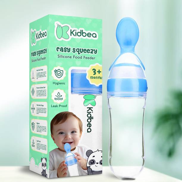 KIdbea Baby Feeding Spoon Ultra Soft Food Grade Silicone 3 Month Plus Feeder