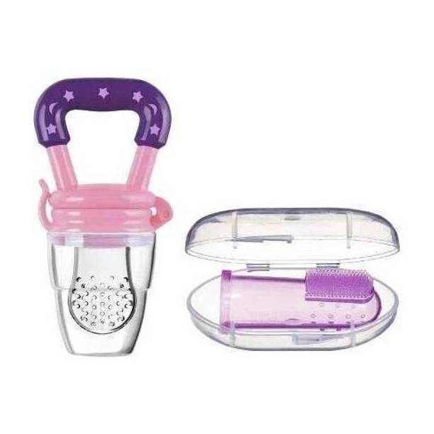 IRSHYAN KIDZGHAR Premium Quality Of Baby Combo Pack of Fruit Feeder Pacifier & Baby Finger Brush with Tongue Cleaner||Silicone Fruit Nibbler|| Silicone Baby Brush|| Baby Tongue Cleaner||100% BPA Free (Multicolor) Teether and Feeder Teether and Feeder