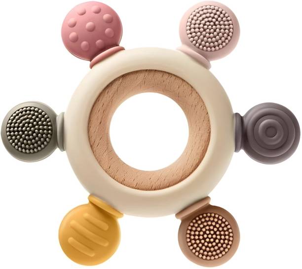 ALCANTARA Wooden & Silicone Baby Teether, BPA-Free Rudder Teething Toys for Infants C626 Teether