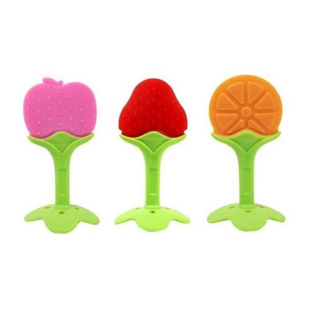 Roforuf Silicon Fruit Shape Baby Teether/Silicone Dental Care (pack of 3) Teether
