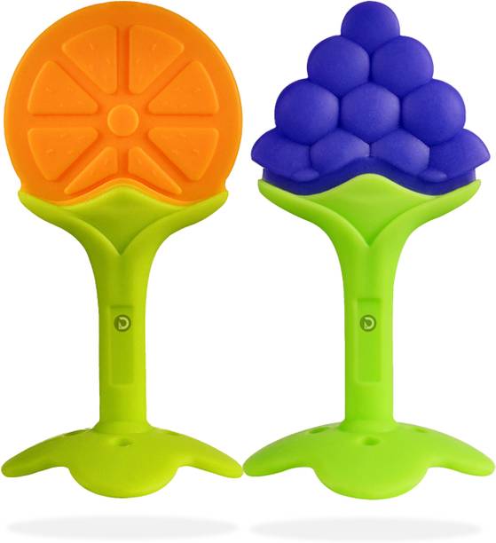 DaKos Fruits Shape Teethers for Baby, Baby Chew Toys & Mittens Teether