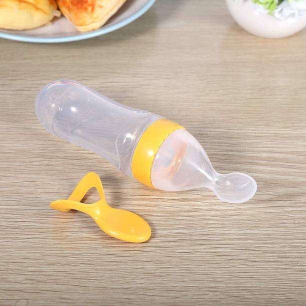 BADAL KIDZ Baby Silicone Feeding Bottle|Food Dispensing Spoon For Semi-Solid Food & Cereals Feeder