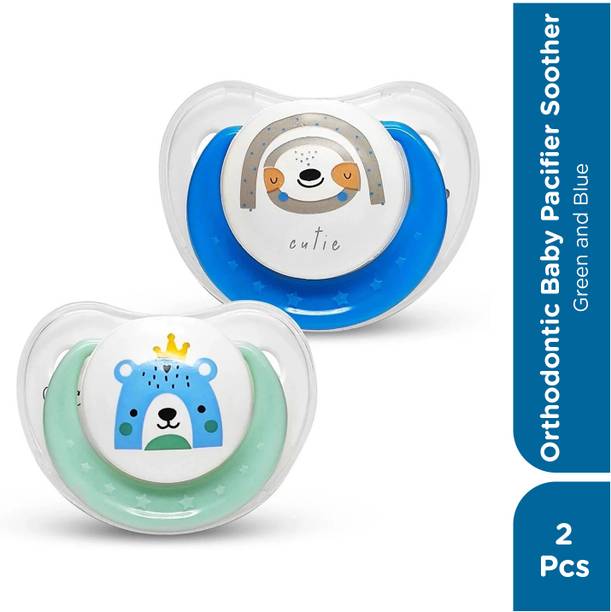 MeeMee Pacifier Soft Silicone Nipple| BPA Free | Oral Stimulatory | Teether - Pack of 2 Soother
