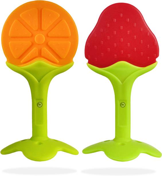 DaKos Fruits Shape Teethers for Baby, Baby Chew Toys & Mittens Teether