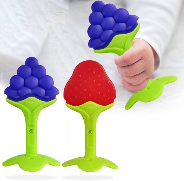DaKos Fruits Shape Teethers for Baby, Baby Chew Toys & Mittens Teether