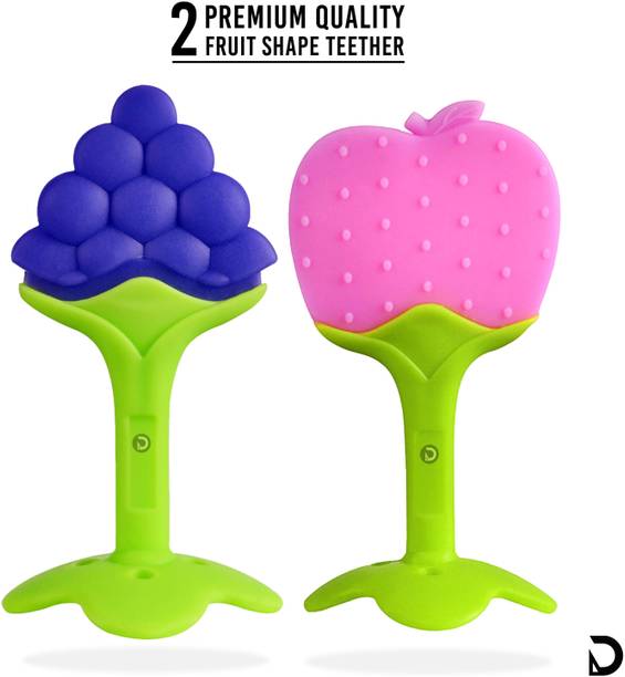 DaKos Fruits Shape Teethers for Baby, Baby Chew Toys & Mittens Teether