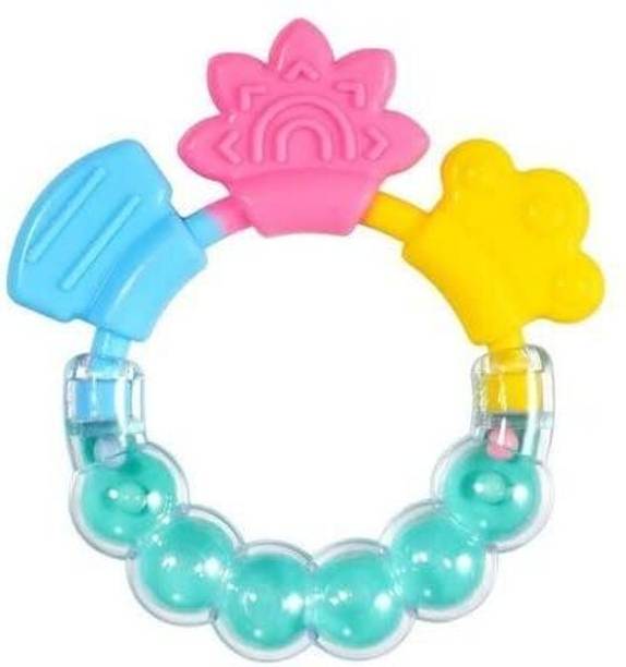 Maa Cares RATTLE TEETHER SILICONE TOY 4 BABY BOYS & GIRLS| ULTRA SOFT| BPA FREE(pack of 1) Teether