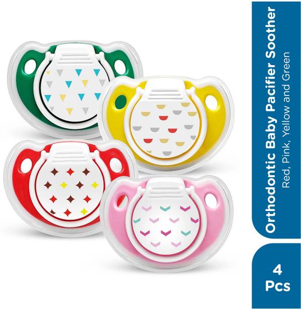 MeeMee Pacifier Soft Silicone Nipple| BPA Free | Oral Stimulatory | Teether - Pack of 4 Soother