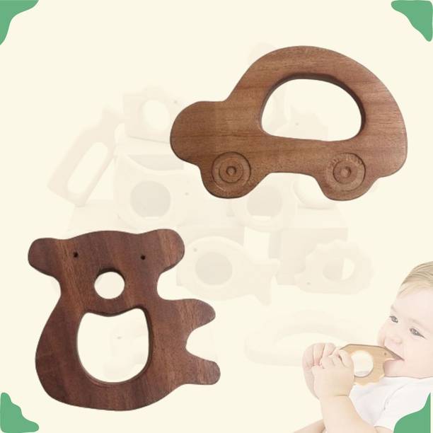 Craft Corner Neem Wooden Teether Combo For Kids First Toy Teether