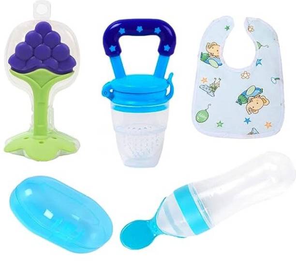 Vadhavan 5 Pieces Combo Set For Your New Born Babies Teether Teether and Feeder