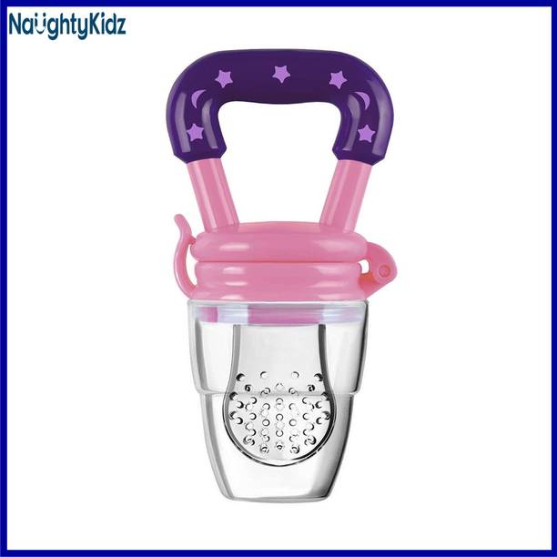 naughty kidz Star Shaped Baby Food Feeder||Fruit Feeder Pacifier||Fruit Nibbler-Best Infant Teething Toy fruit Teether||Soft Silicone Fruit Teethers for Babies||Fridge & Dishwasher Safe || 100% BPA-Free Teether Set for Boys & Girls Feeder