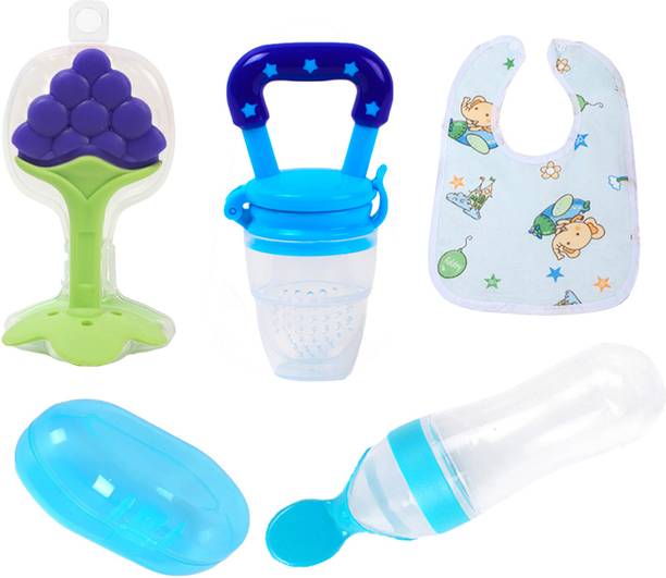 Muma's Love 5 Pieces Combo Set For Your New Born Babies Teether and Feeder
