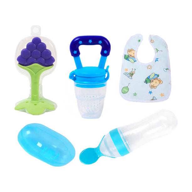 Muma's Love 5 Pieces Combo Set For Your New Born Babies Teether and Feeder