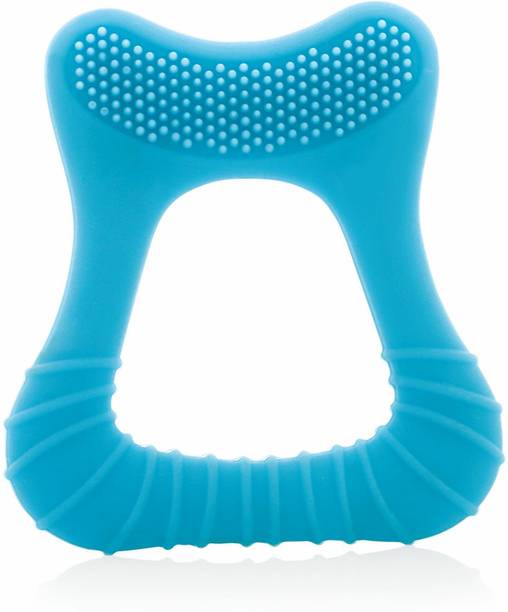 Beebaby Tooth Shape Soft Silicone Baby Teether with Bristles & Carry Case, BPA Free, 6M+ Teether