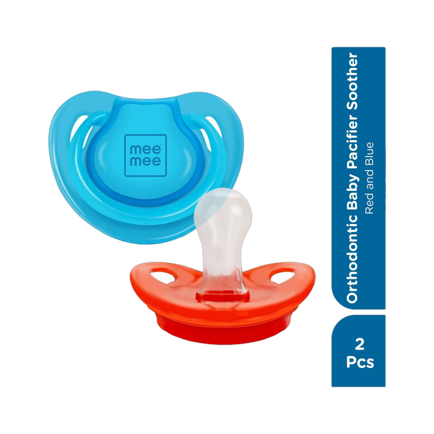 MeeMee Pacifier Soft Silicone Nipple| BPA Free | Oral Stimulatory | Teether - Pack of 2 Soother