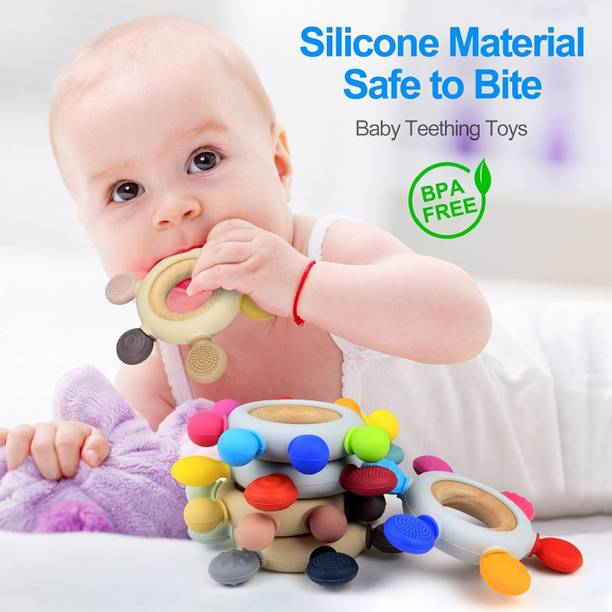 NARV Teething Toys for Babies Baby Teethers Teething Ring Silicone Grasping Teething Teether