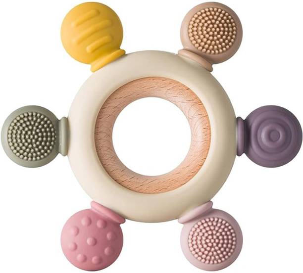 LaMensa Silicone Teether for Babies 3+ Months, BPA Free, Infant Toys for Teething Relief Teether