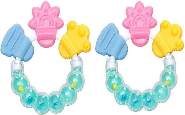 MOMNIKIDS Baby Rattle Teether Toy for kids (Pack of 2) Teether